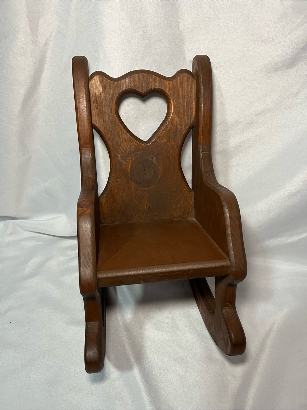 Vintage Heart Handcrafted Solid Wood Rocking Chair Doll Size 13”